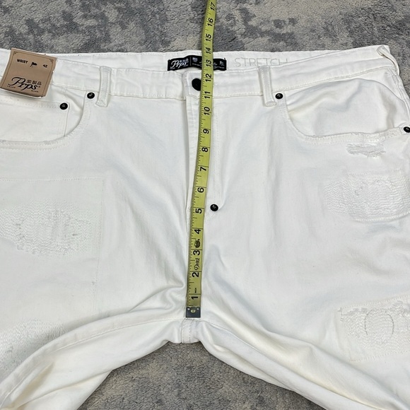 NWT Prps Windsor Fit Tapered Skinny Jeans White Distressed Japanese Denim 42 - Picture 15 of 16